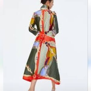Colorful Patterned Women's Dress No Belt